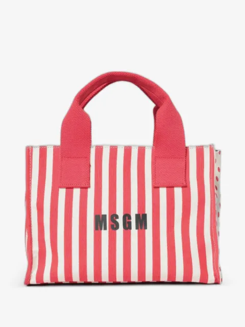 MSGM striped polka-dot shoulder bag