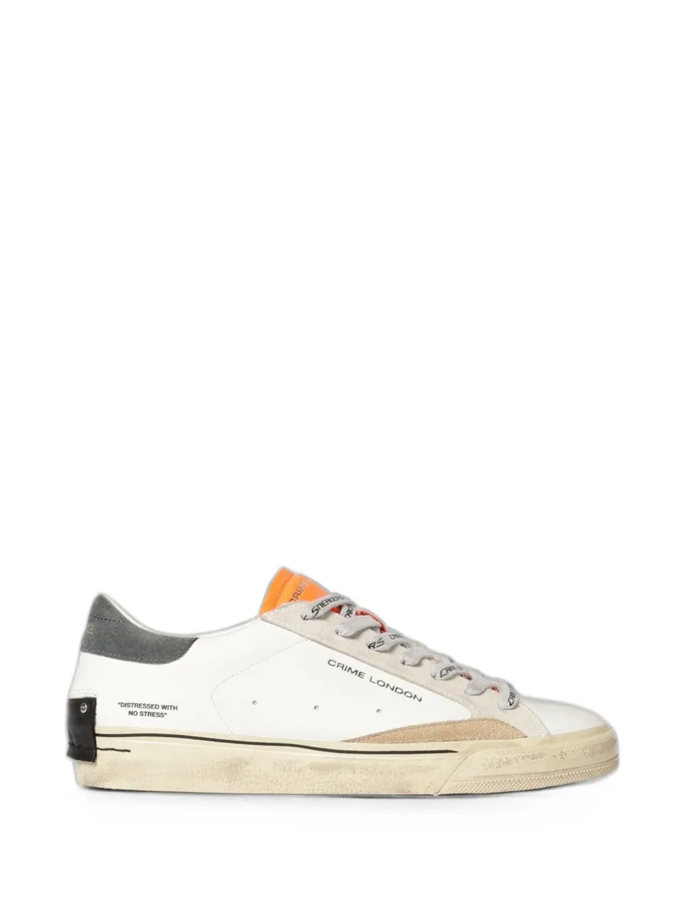 Crime London distressed leather sneakers Wit