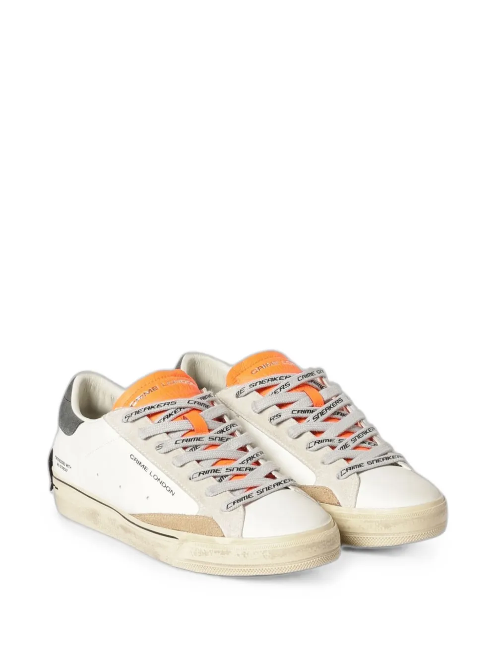Crime London distressed leather sneakers Wit