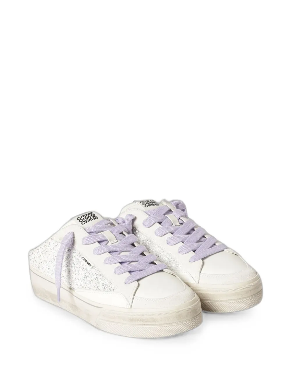 Crime London Soho Sabot glitter sneakers Zilver