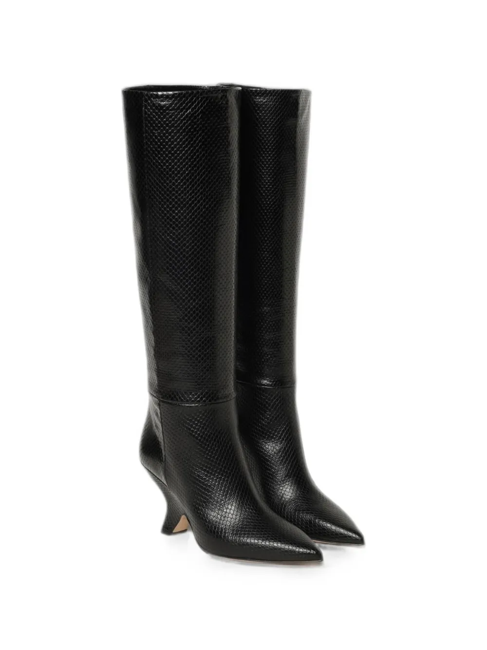 Anna F. python-print leather boots Zwart