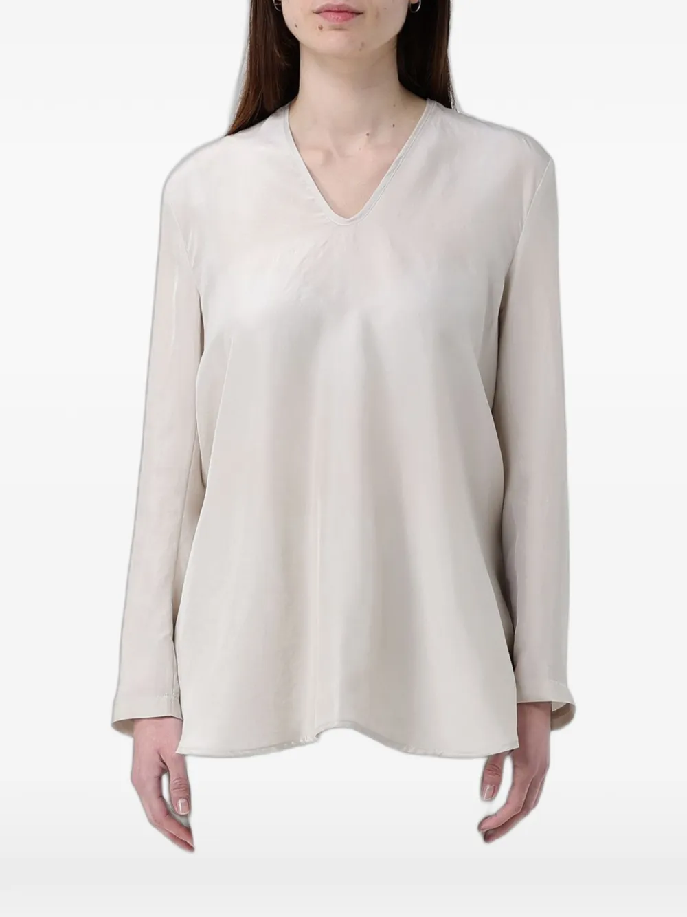 Ter Et Bantine V-neck long-sleeve blouse - Neutrals
