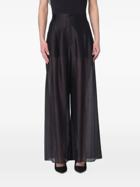 Hanita sheer wide-leg palazzo pants