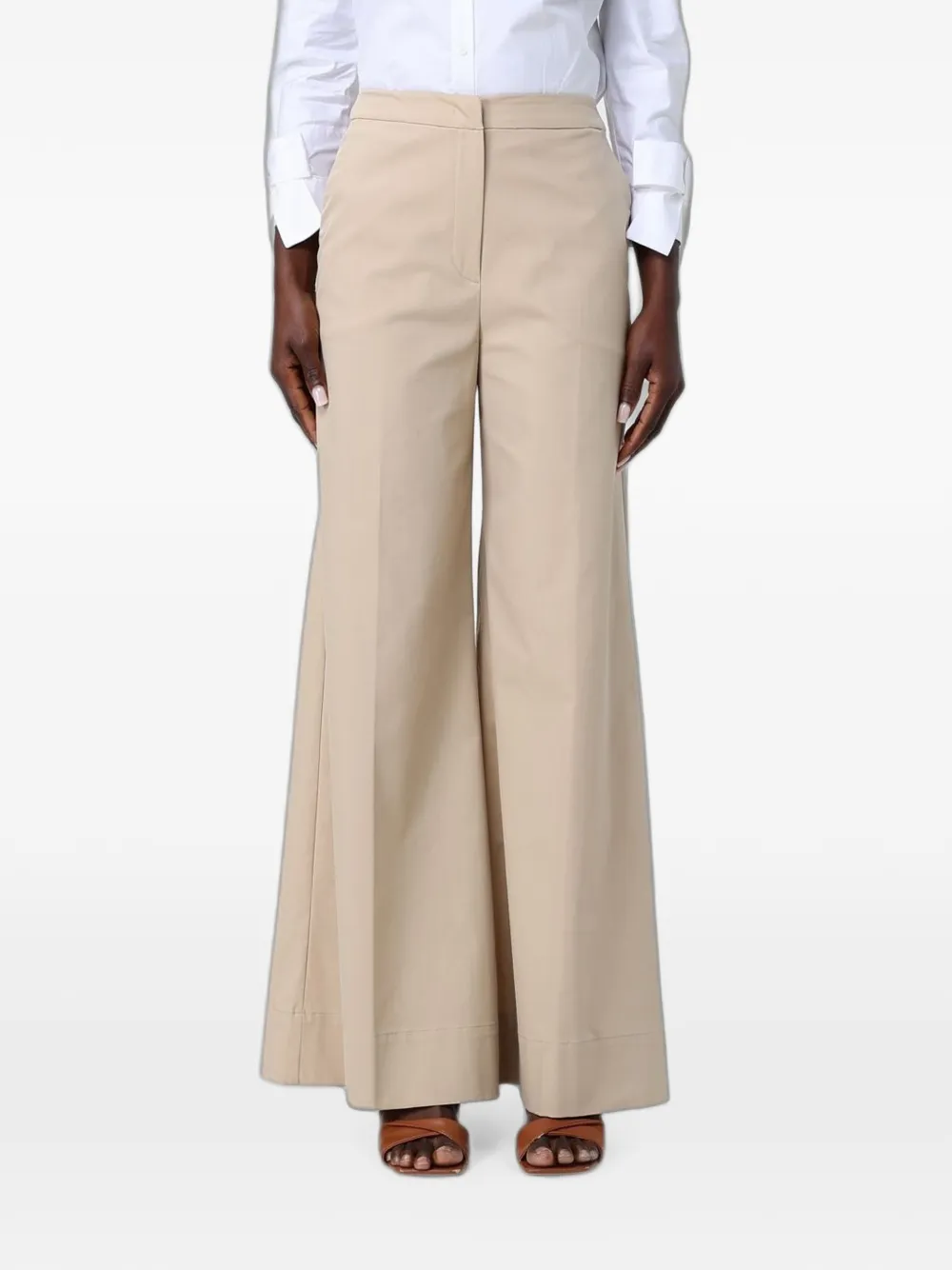 Hanita pressed-crease wide-leg trousers - Toni neutri