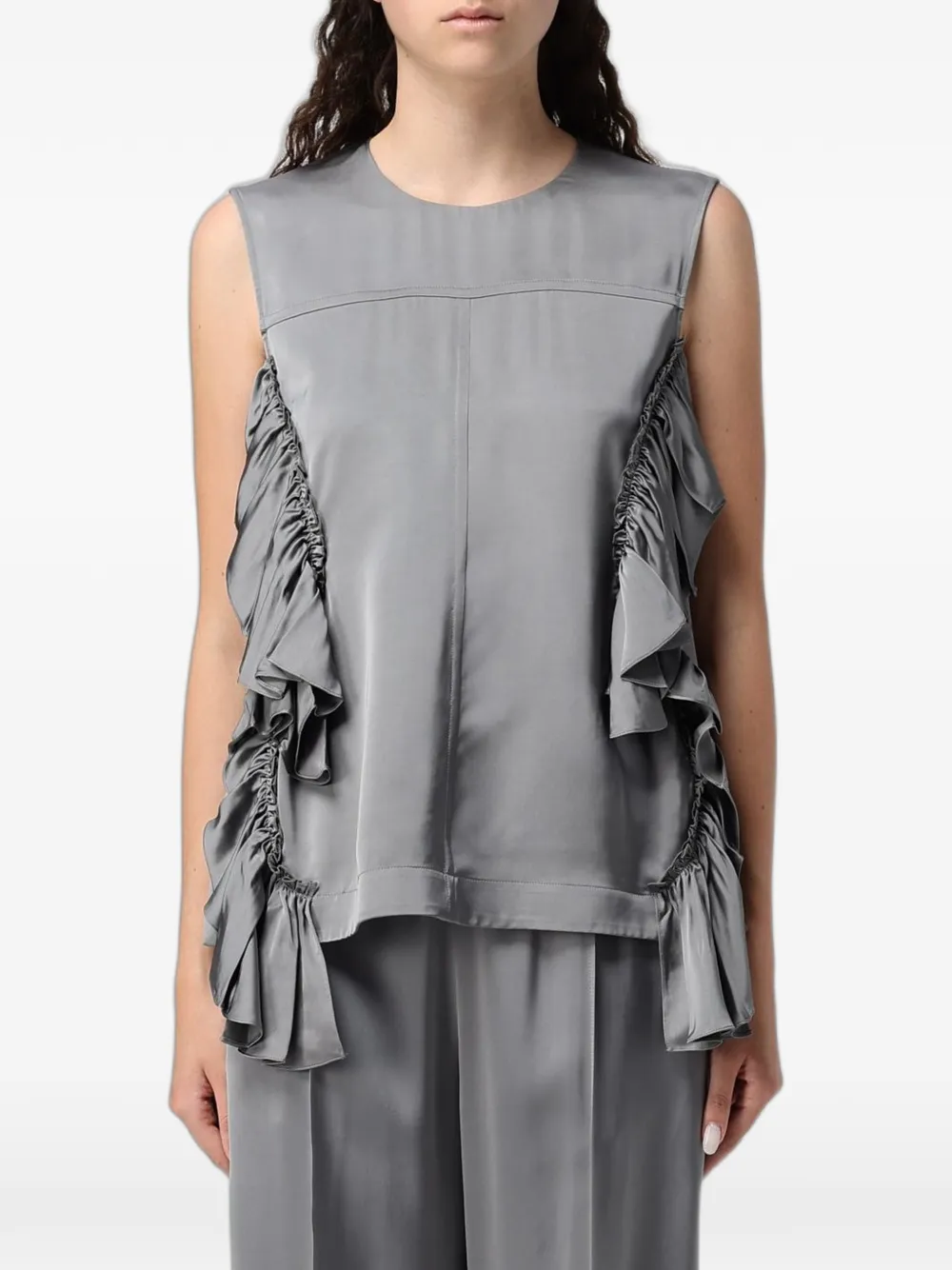 Jil Sander ruffle-trim blouse - Grigio