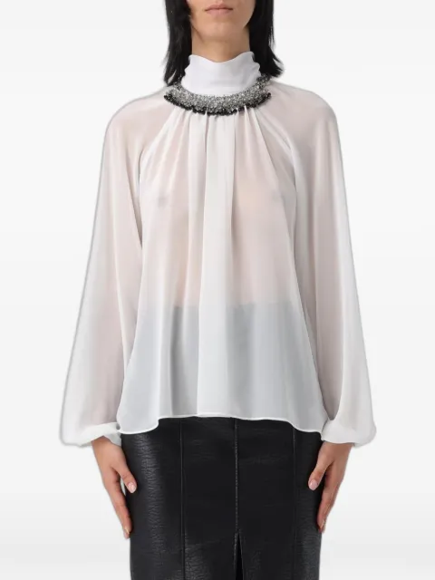 Hanita embellished high-neck blouse