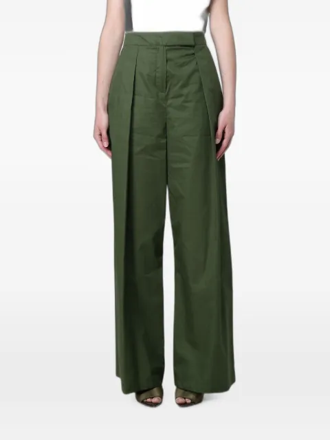 Hanita pleated-detail cotton palazzo pants