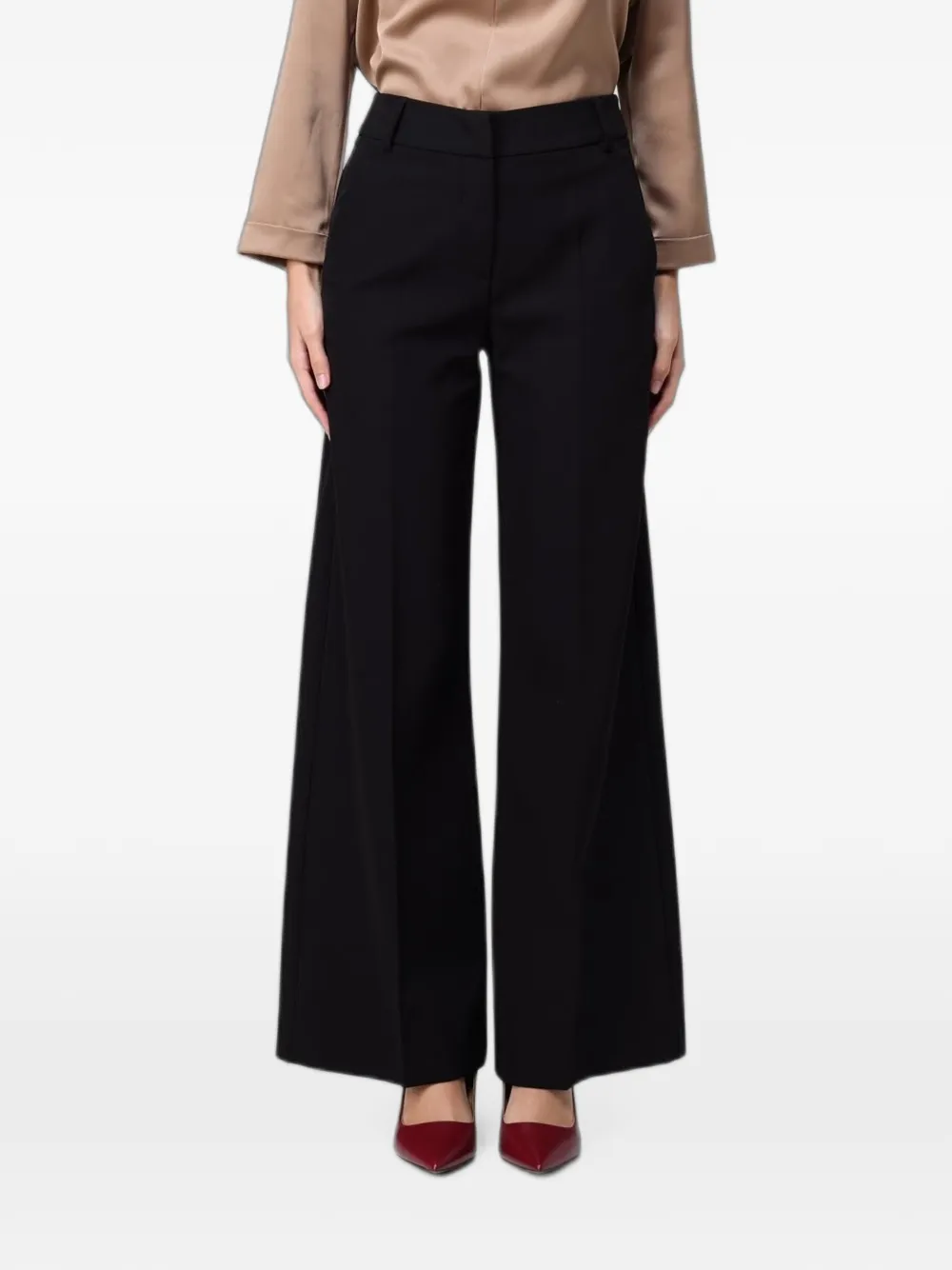 Hanita belt-loops palazzo pants - Nero