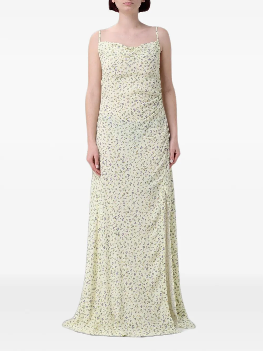 MAR DE MARGARITAS floral-print ruched maxi dress - Giallo