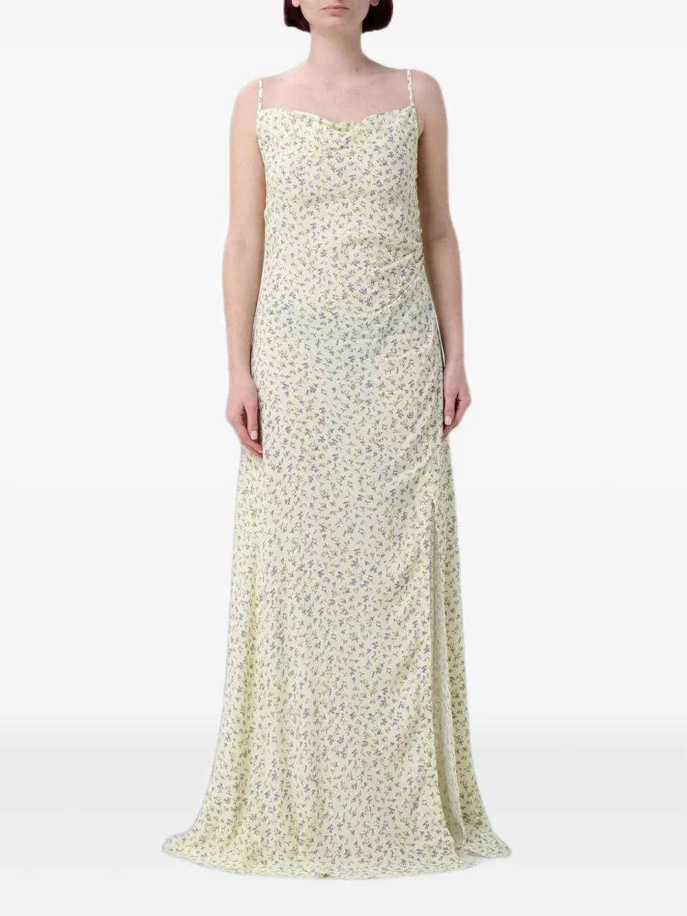 MAR DE MARGARITAS floral-print ruched maxi dress - Giallo