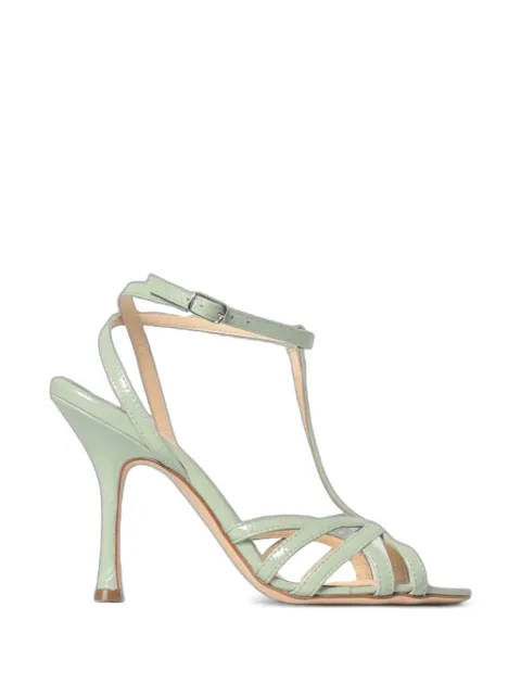 Anna F. patent-finish caged sandals