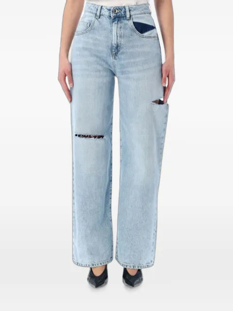ICON DENIM Poppy wide-leg distressed jeans