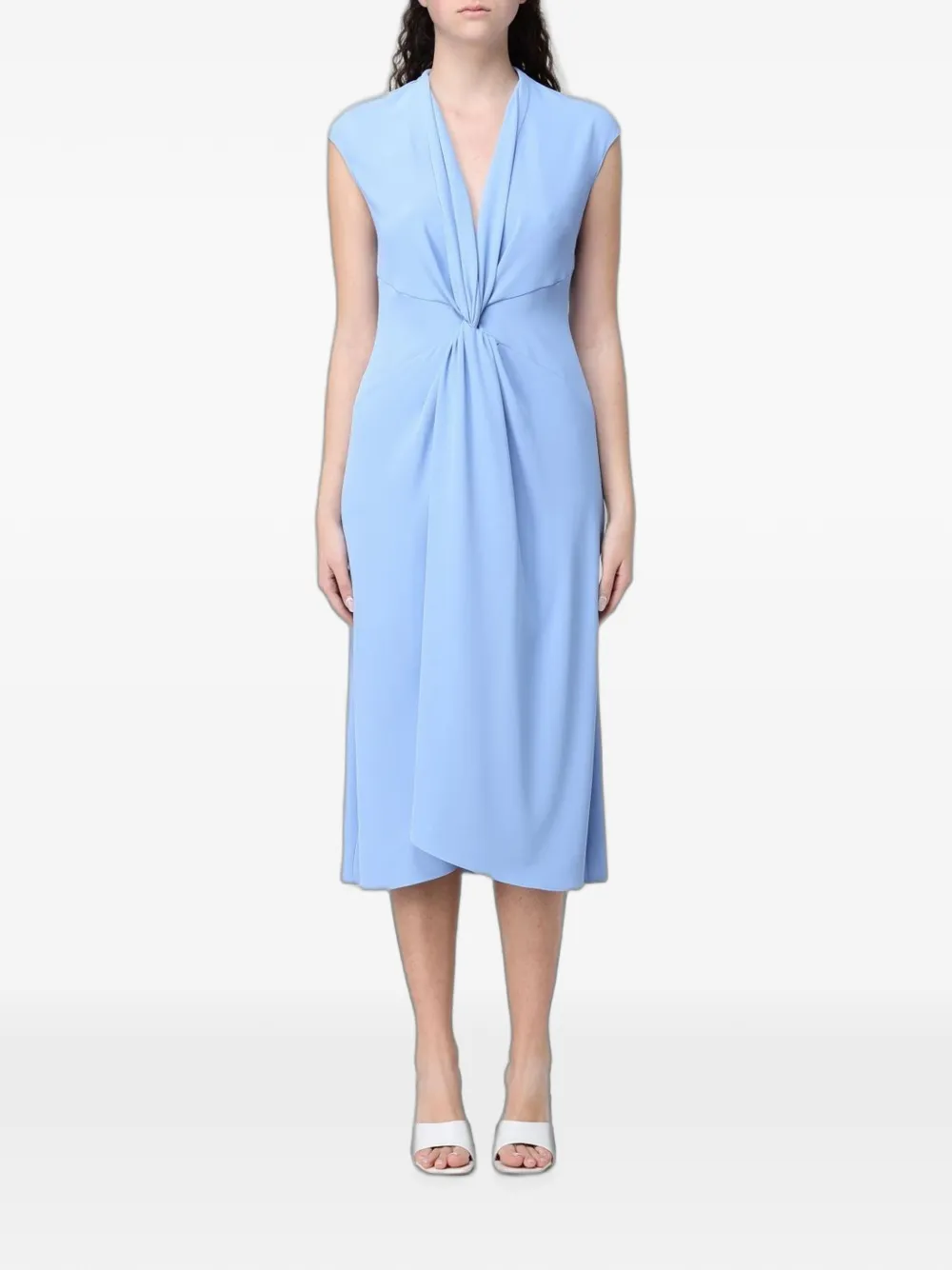 Hanita twist-detail draped dress - Blu