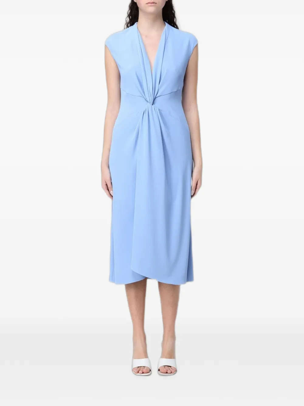 Hanita twist-detail draped dress