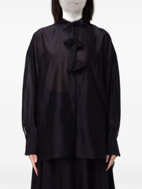 Hanita floral-detail chiffon blouse