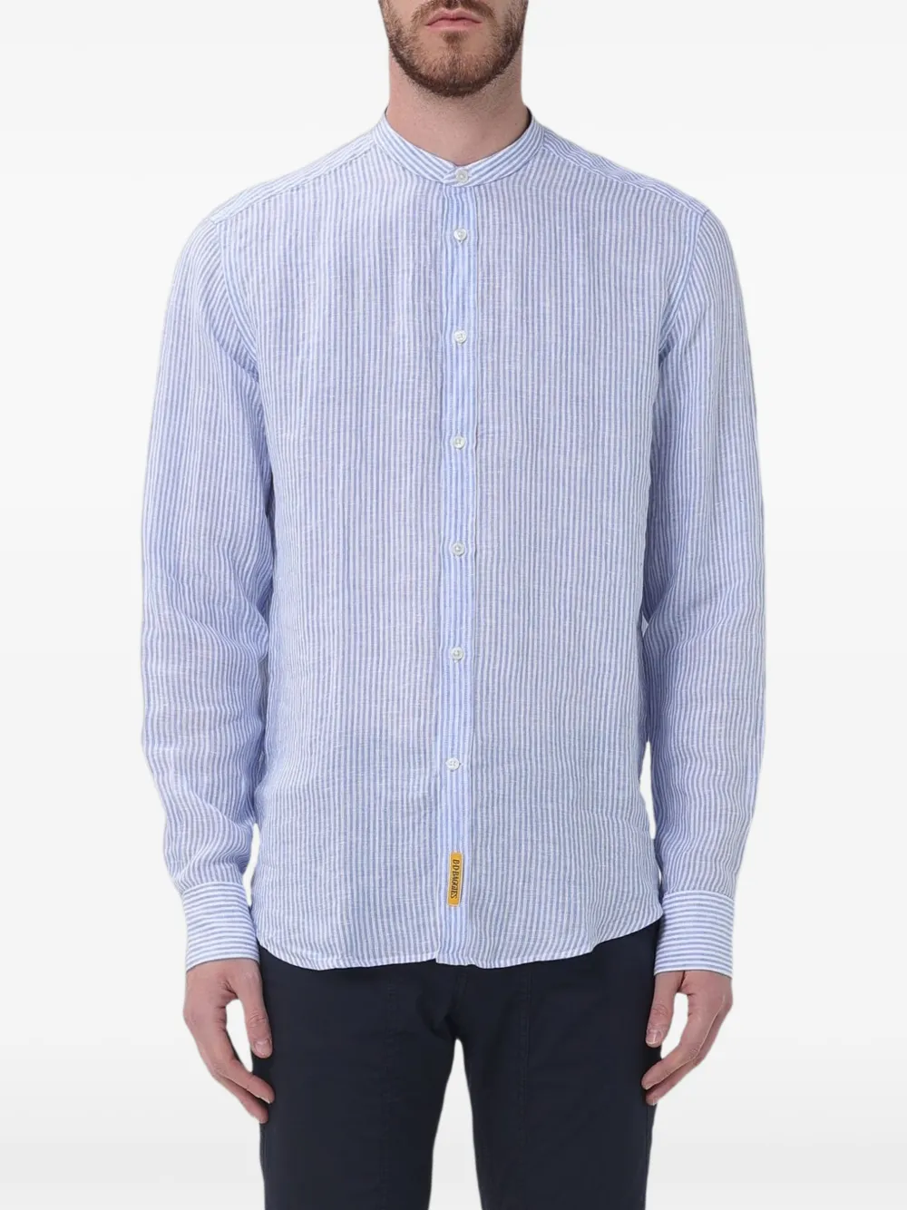 B.D. Baggies striped band-collar shirt - Blu