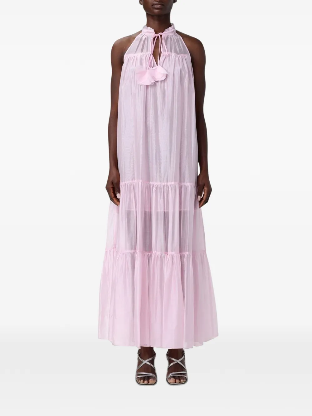 Hanita ruffled-collar maxi dress