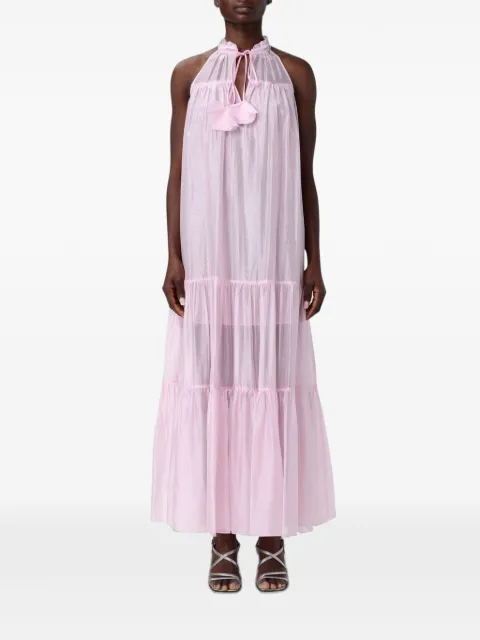 Hanita ruffled-collar maxi dress