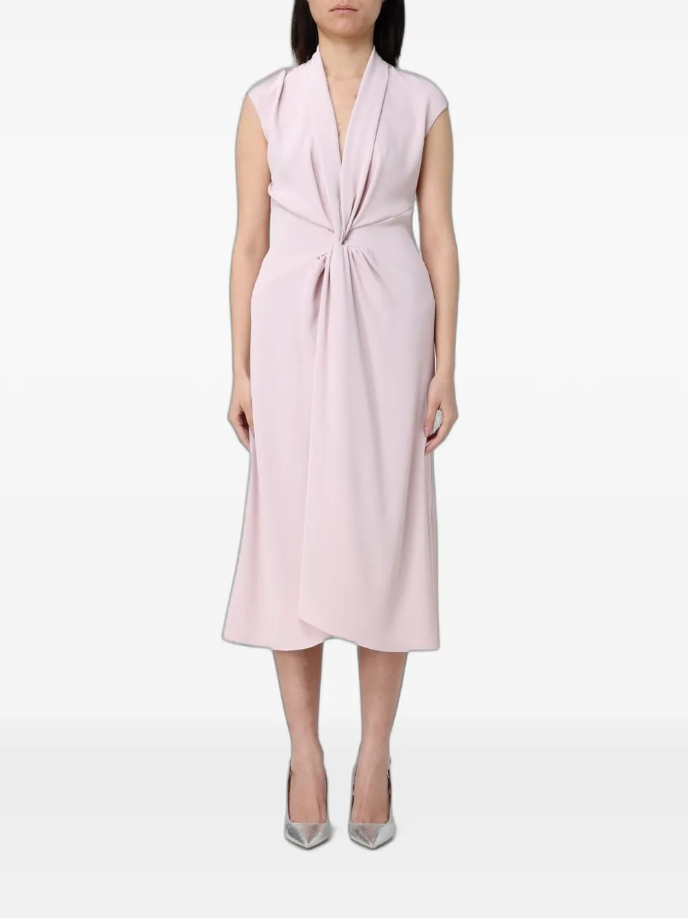 Hanita twisted-waist midi dress - Rosa