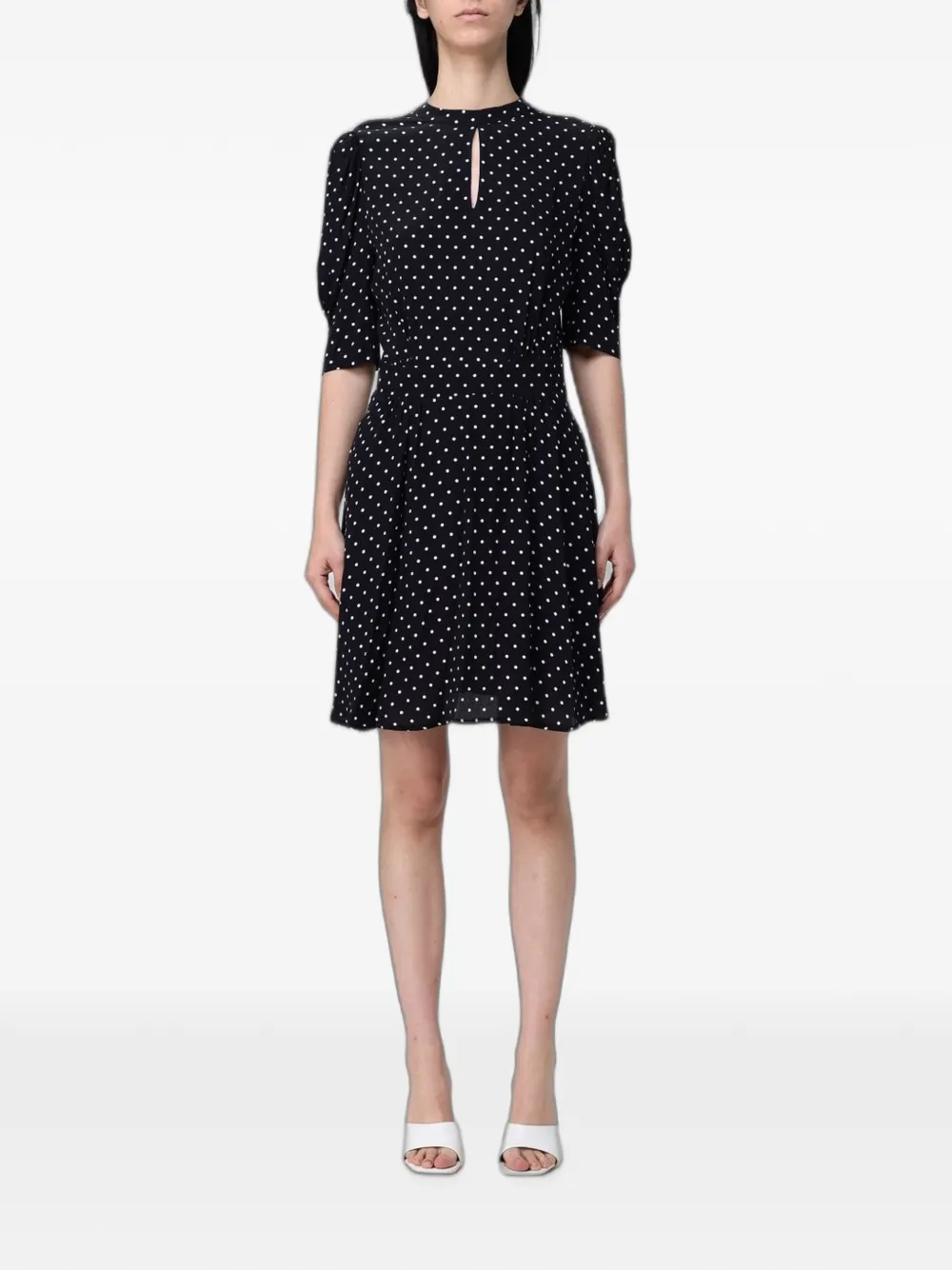 MAR DE MARGARITAS Kimberly polka-dot mini dress - Black