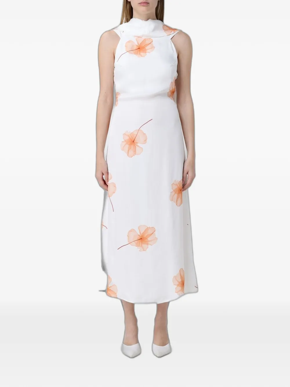 MAR DE MARGARITAS Vera midi dress - Bianco
