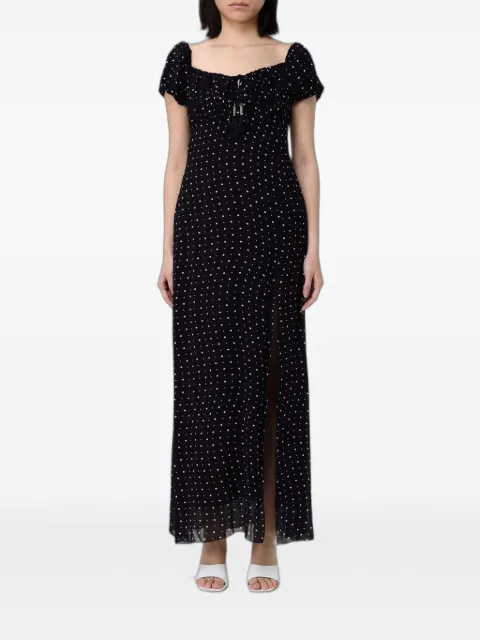 Hanita midi polka-dot side-slit dress
