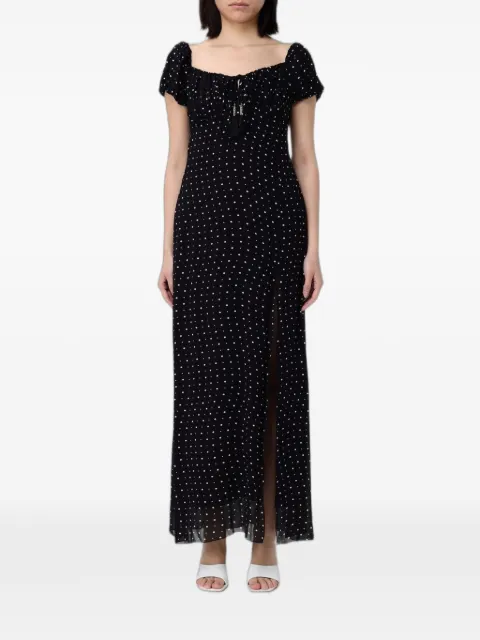 Hanita midi polka-dot side-slit dress