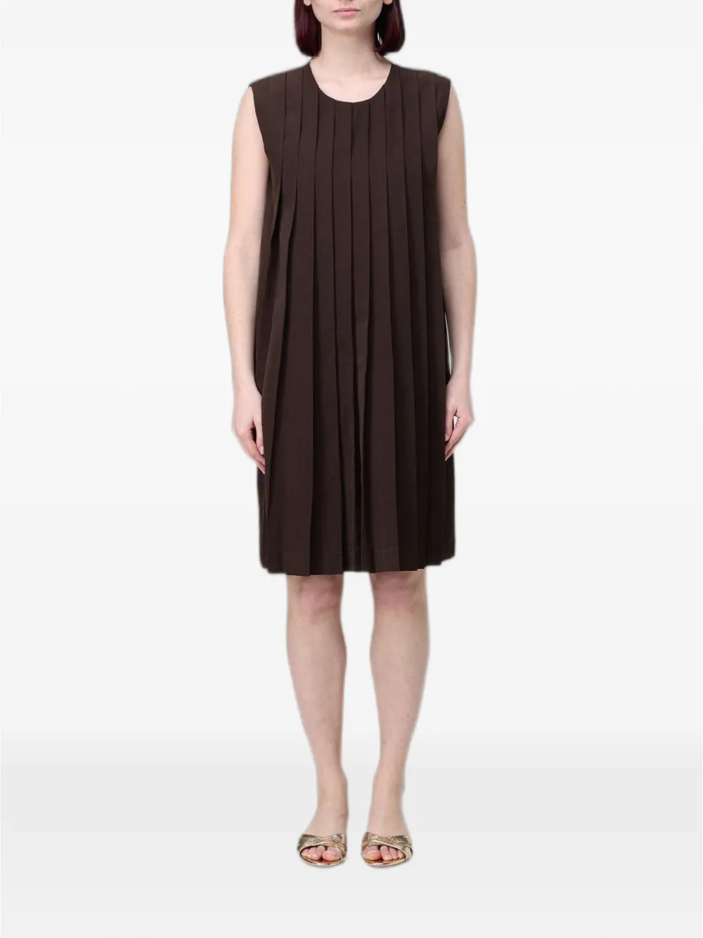 Ter Et Bantine pleated sleeveless dress - Marrone