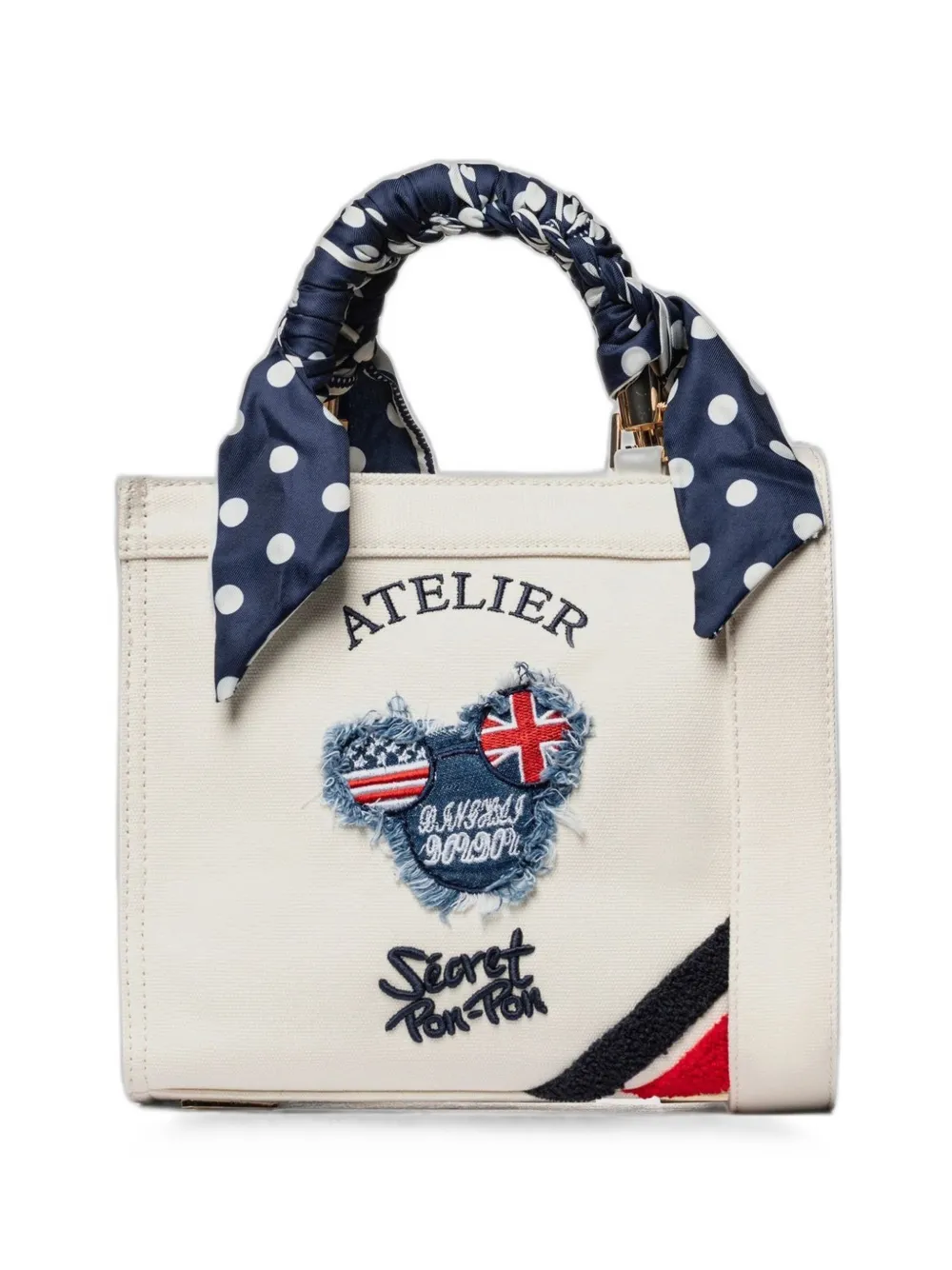 Secret Pon Pon Saint Tropez logo-embroidered shoulder bag - Toni neutri