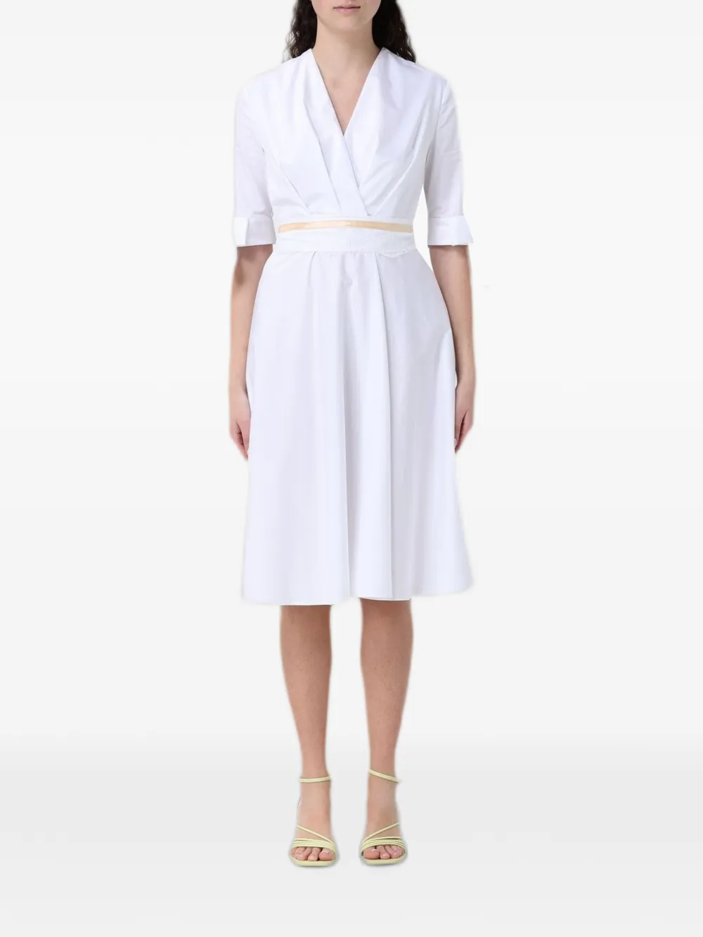 Hanita wrap-style tied-cuff dress - Weiß