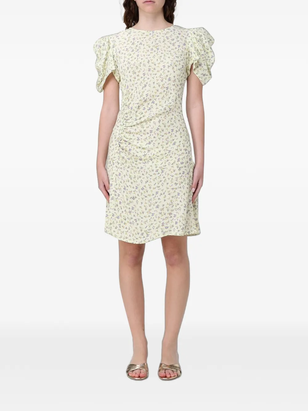 MAR DE MARGARITAS Karin floral-print gathered dress - Yellow
