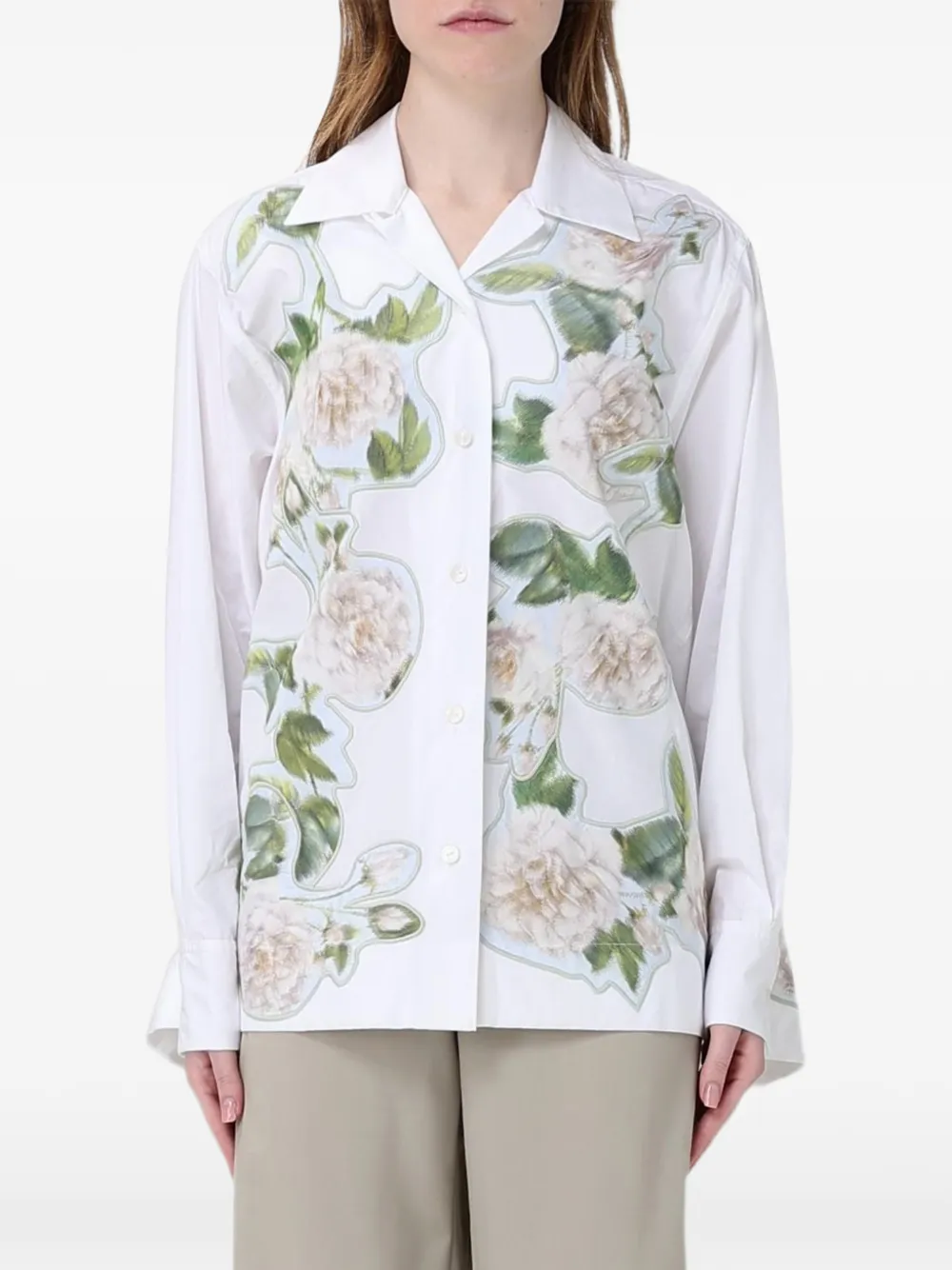 Antonio Marras floral-print cotton shirt - White