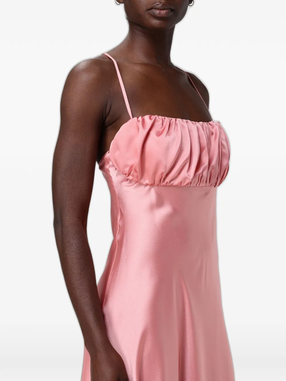 Hanita ruched-bodice satin maxi dress - Rosa