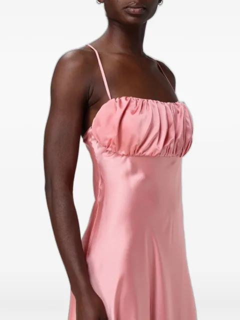 Hanita ruched-bodice satin maxi dress