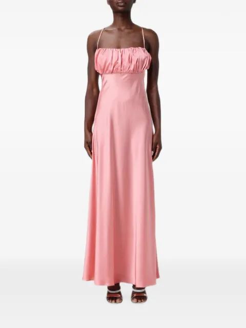Hanita ruched-bodice satin maxi dress