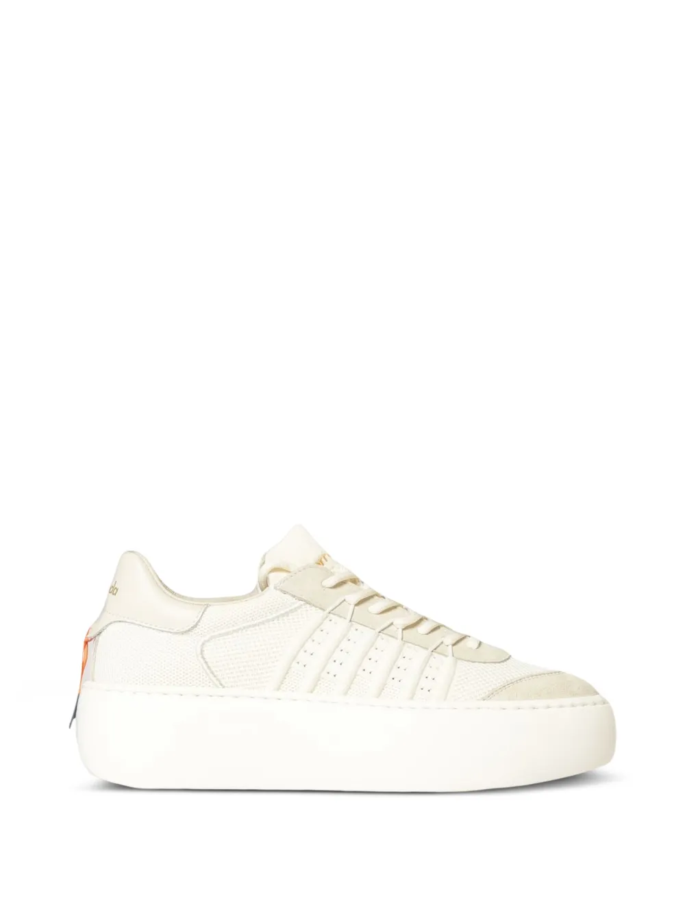 Barracuda Bolla crochet-knit leather sneakers Beige
