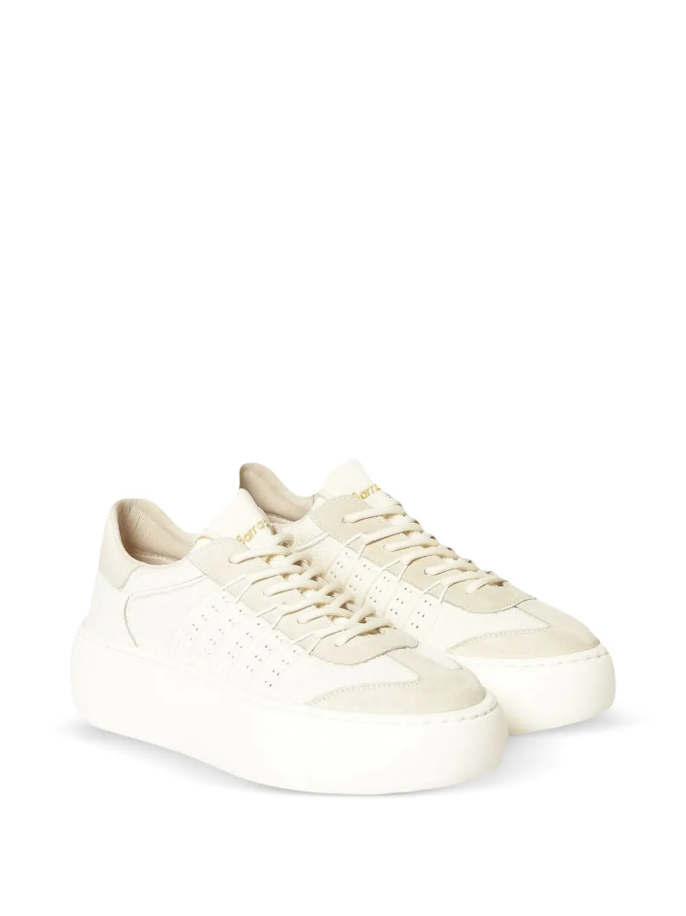 Barracuda Bolla crochet-knit leather sneakers Beige