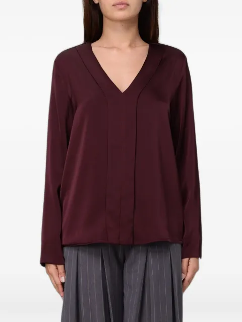 Hanita V-neck satin blouse