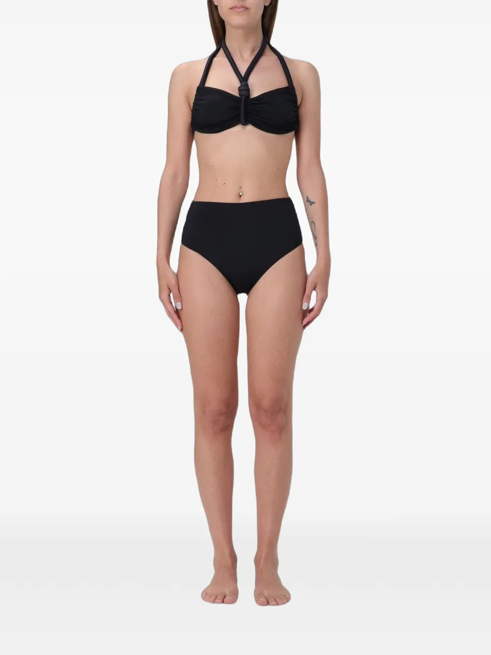 Maygel Coronel ruched halterneck bikini - Nero