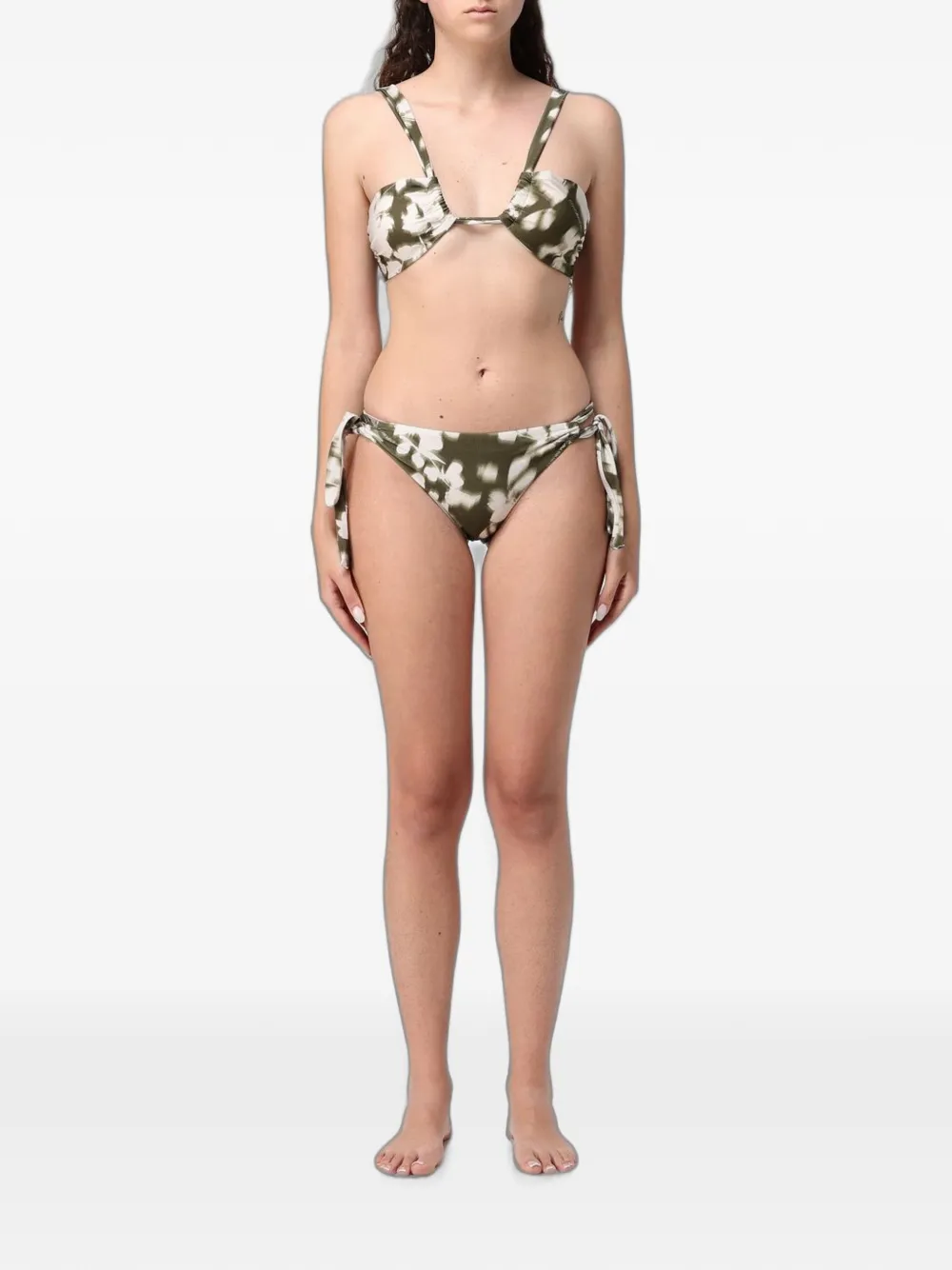 Emporio Armani tie-dye side-tie bikini - Verde