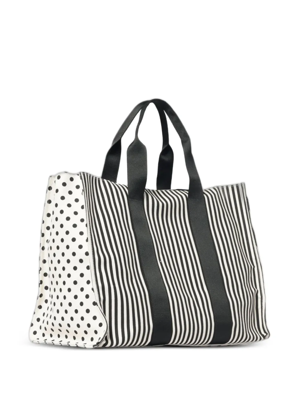 MSGM Gestreepte shopper met stippen Wit