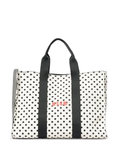 MSGM polka-dot striped tote bag