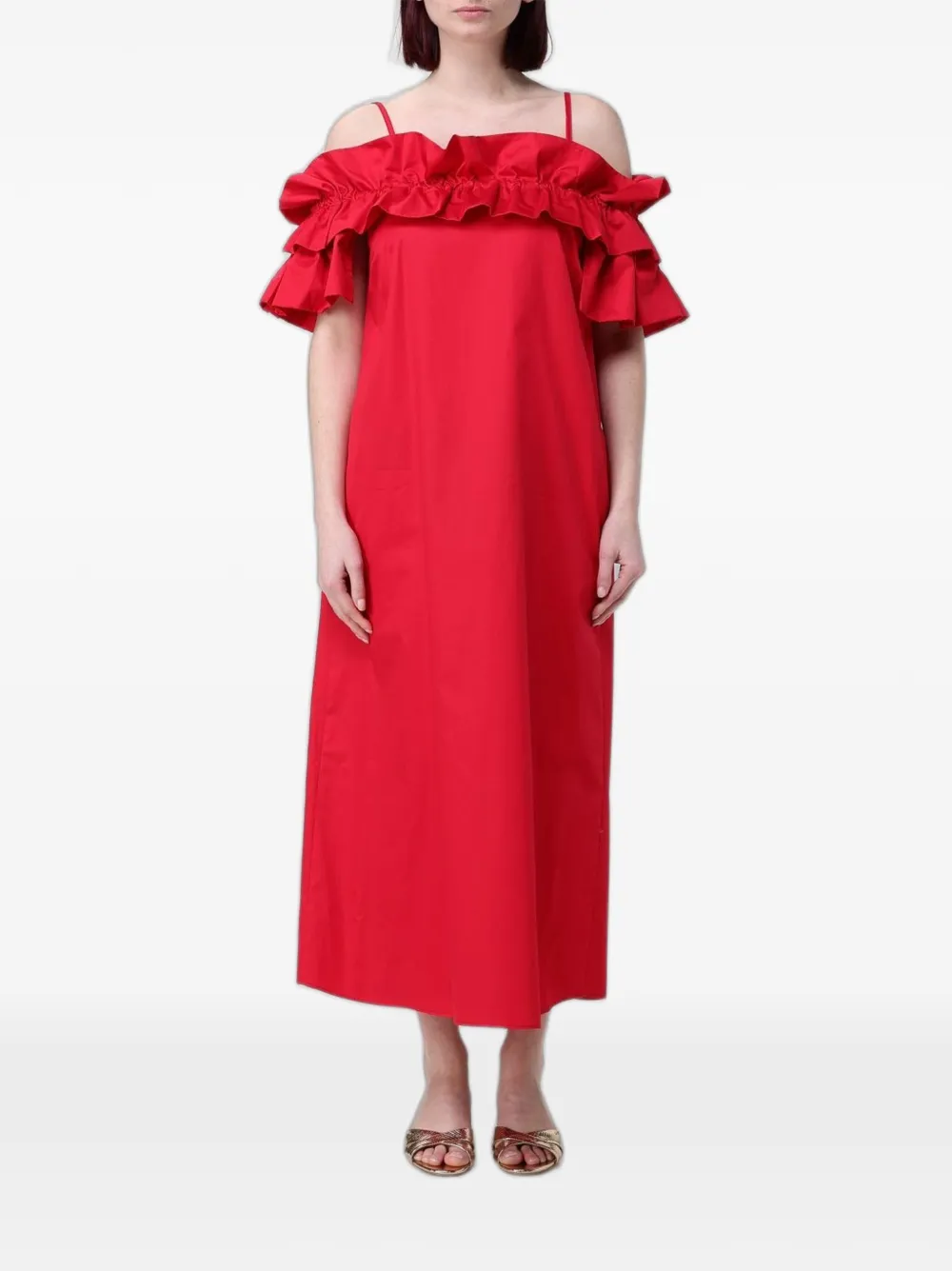 Hanita ruffled off-shoulder dress - Rot