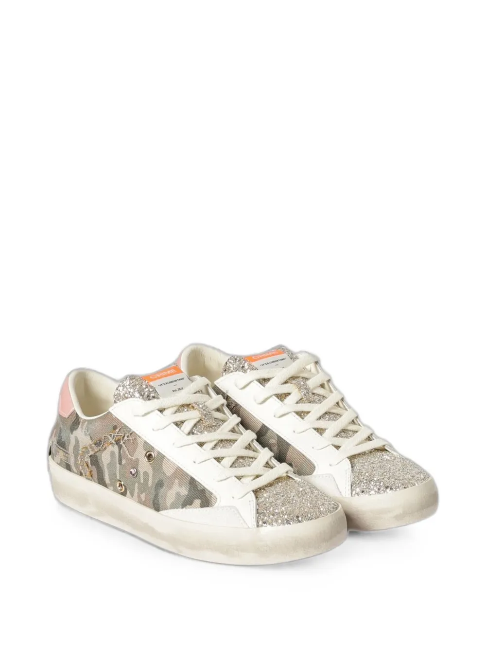 Crime London camouflage-print low-top sneakers Beige