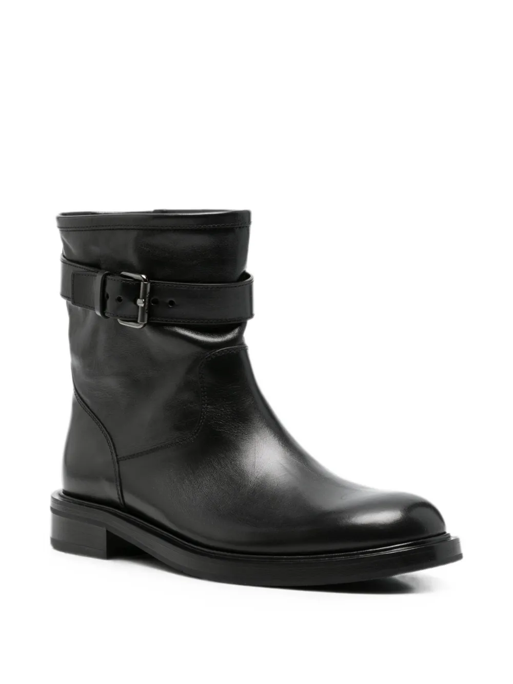 Church's buckled leather ankle boots Zwart