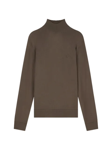Giorgio Armani logo-embroidered high-neck sweater