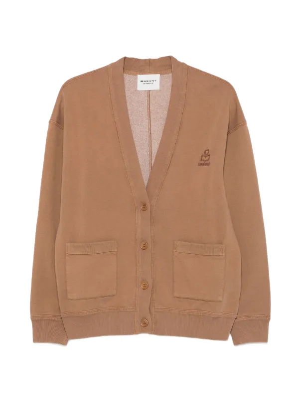 Marant Étoile Stephy Logo-embroidered Patch-pocket Cardigan in Brown