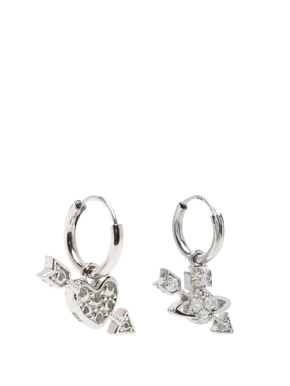Vivienne Westwood Orb heart earrings - Argento