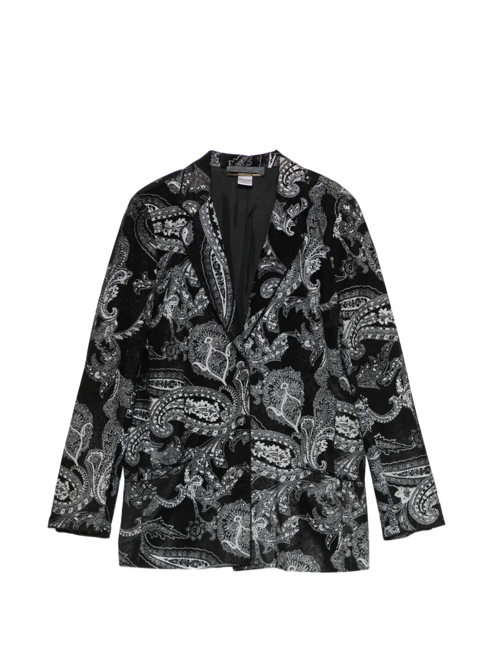 Roberto Cavalli Vintage blazer à motif cachemire (1970) - Noir