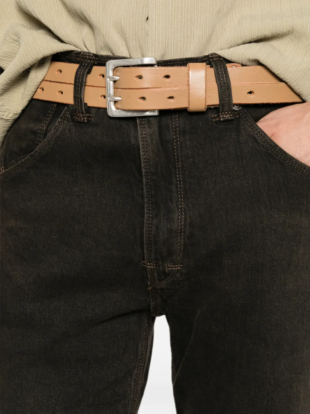 Levi's logo-patch straight-leg jeans Zwart